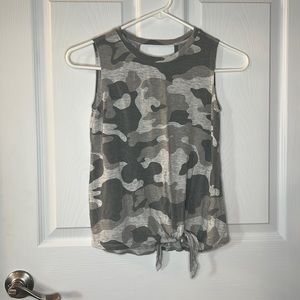 Old Navy Girls Luxe Camo Print Tank Top with side tie M8